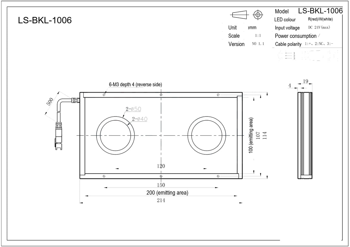LS-BKL-1006 dimensions (mm)