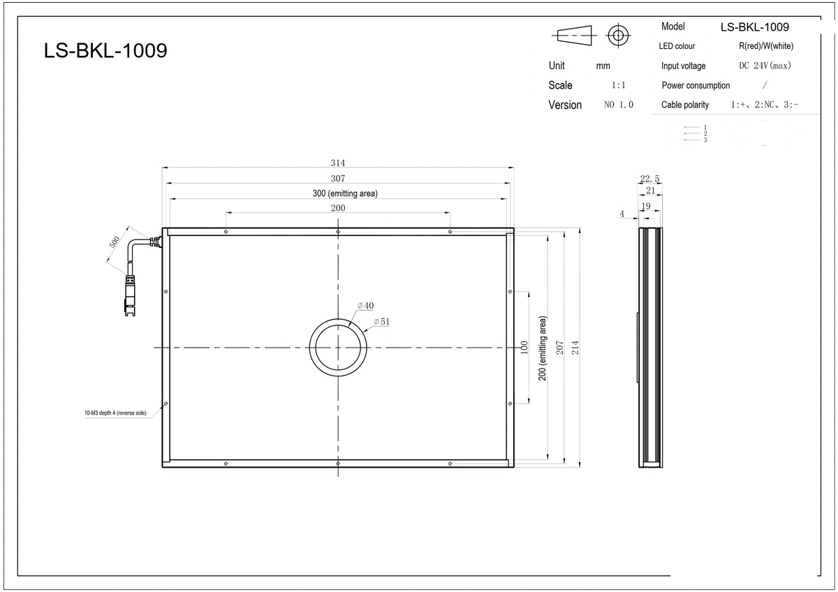 LS-BKL-1009 dimensions (mm)