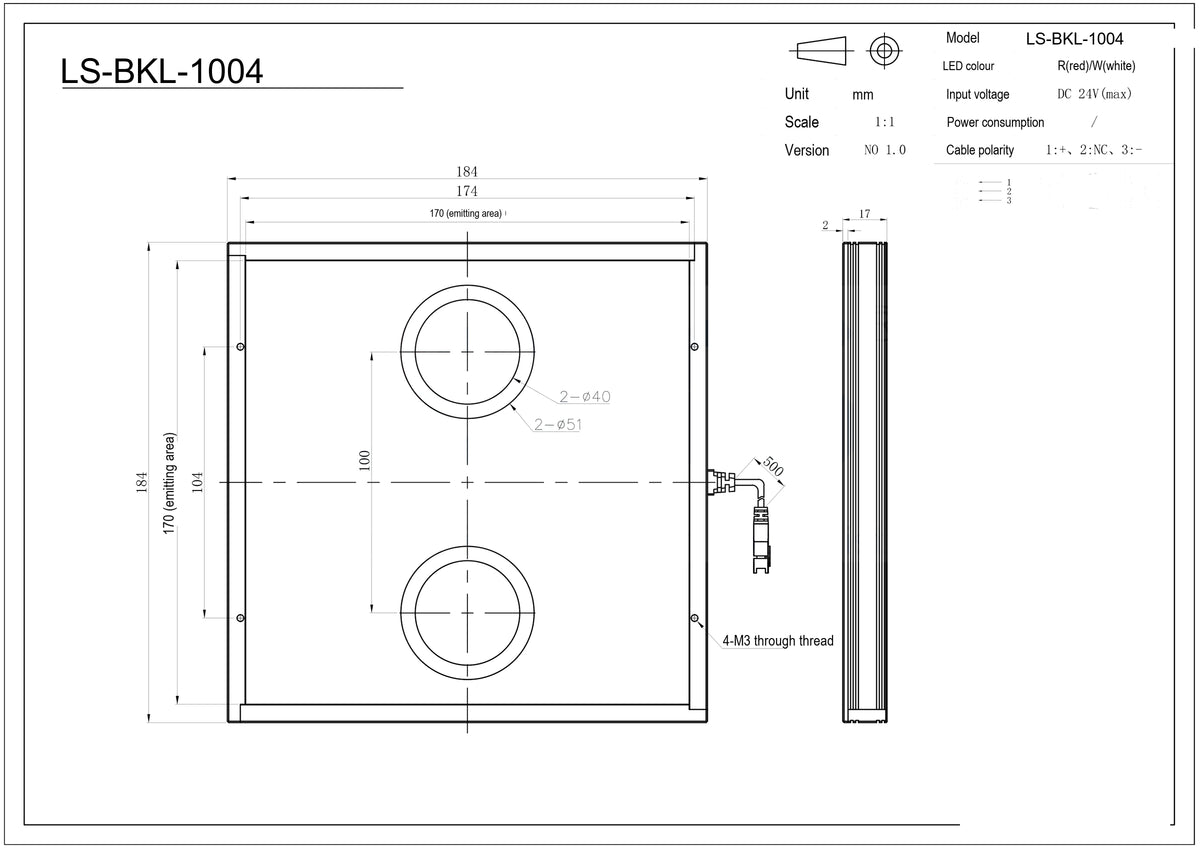 LS-BKL-1004 dimensions (mm)