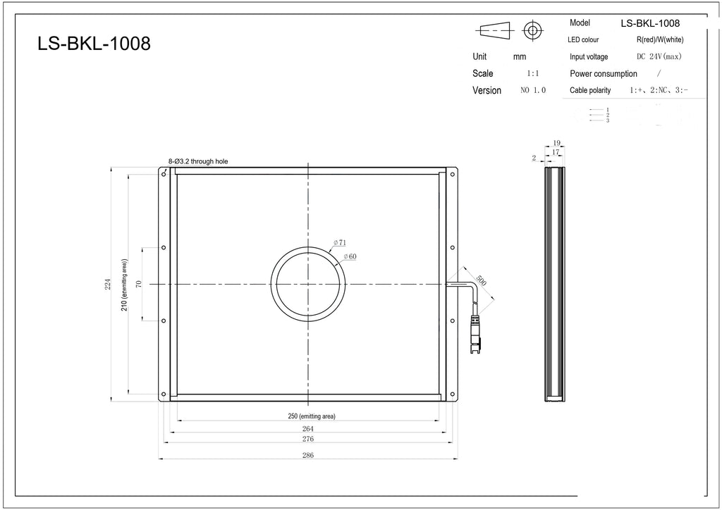 LS-BKL-1008 dimensions (mm)