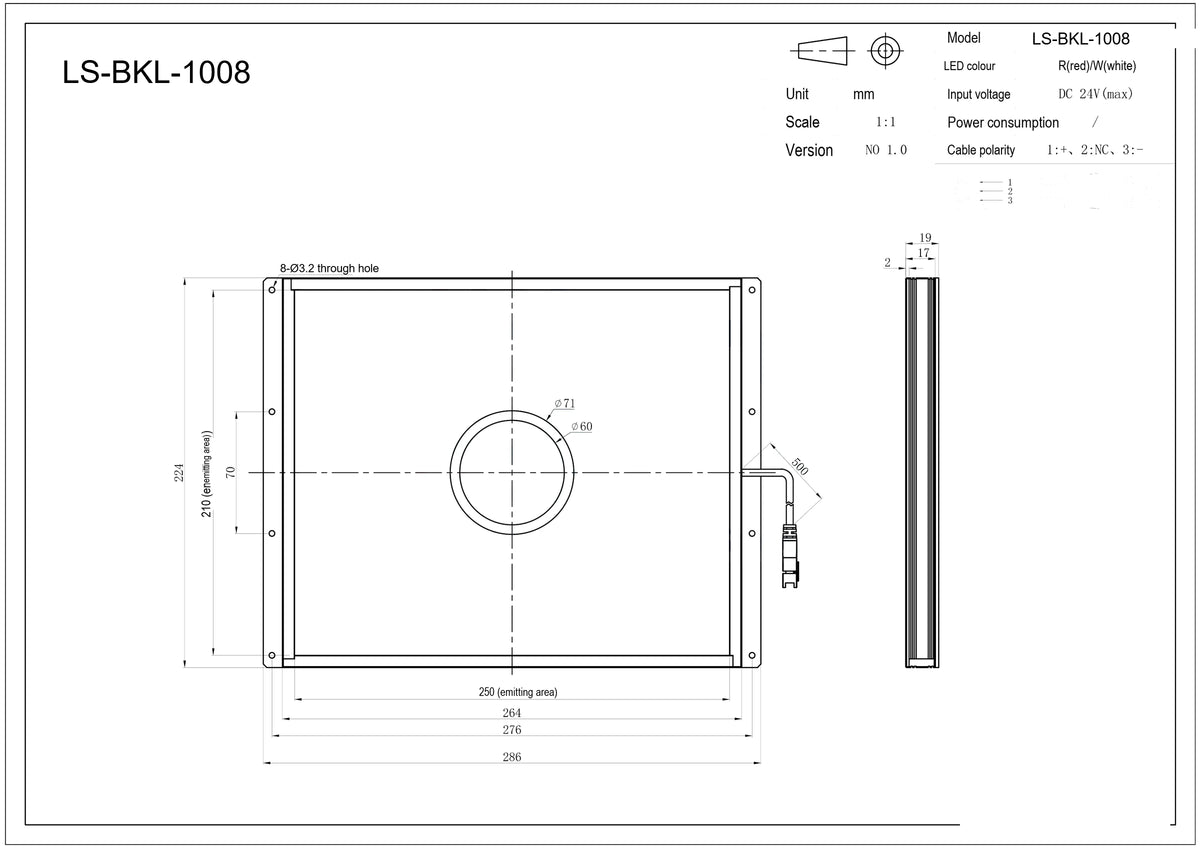 LS-BKL-1008 dimensions (mm)