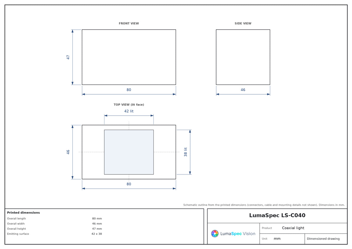 LS-C040 dimensions (mm)