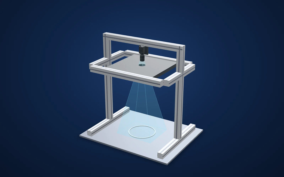 3D illustration of the inspection setup: Bearing-cage roller check