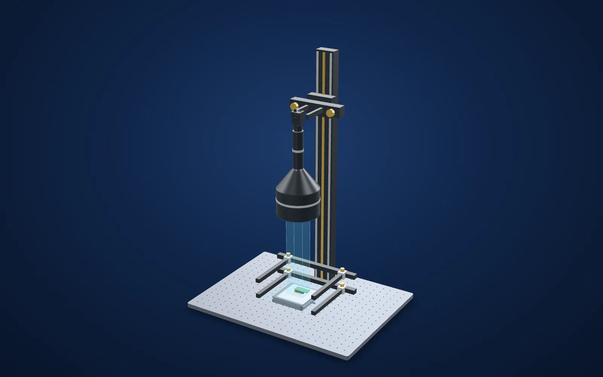 3D illustration of the inspection setup: Bent pins on connectors and boards
