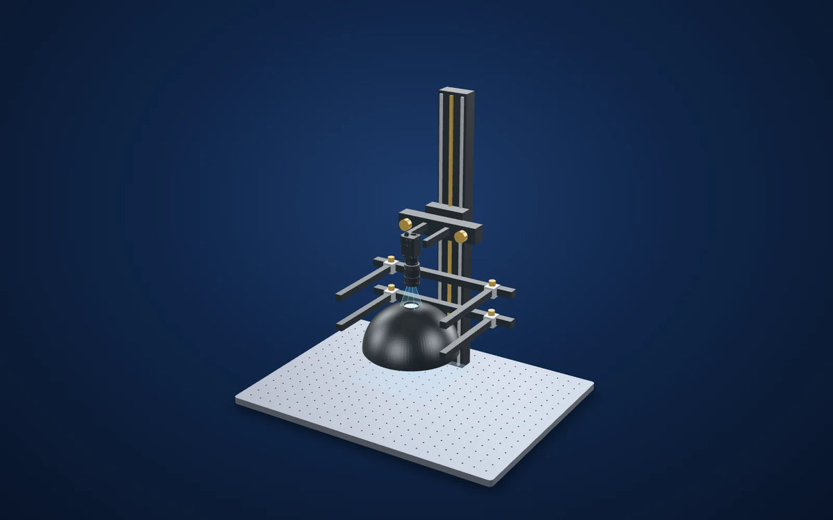 3D illustration of the inspection setup: Bottle-base mould code