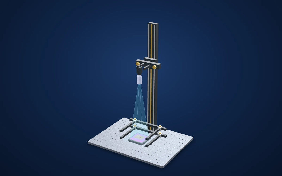 3D illustration of the inspection setup: Fastener loops beneath fabric in infrared
