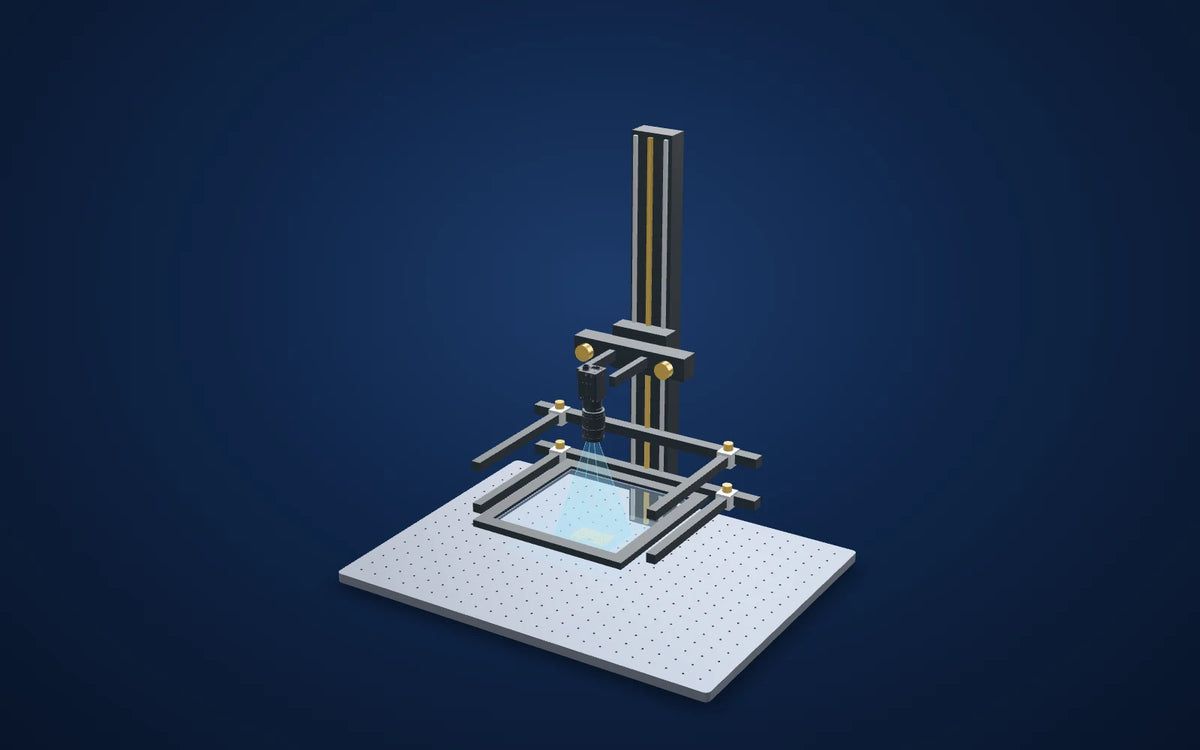 3D illustration of the inspection setup: Flexible-circuit shape positioning