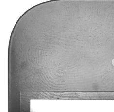 Crop of the manufacturer's right-angle coaxial test image, retaining the curved outer edge; unrelated printed part identifiers are outside the crop.