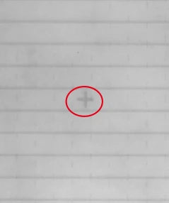 Source1300 nm capture: the reference cross is visible inside the original red circle.