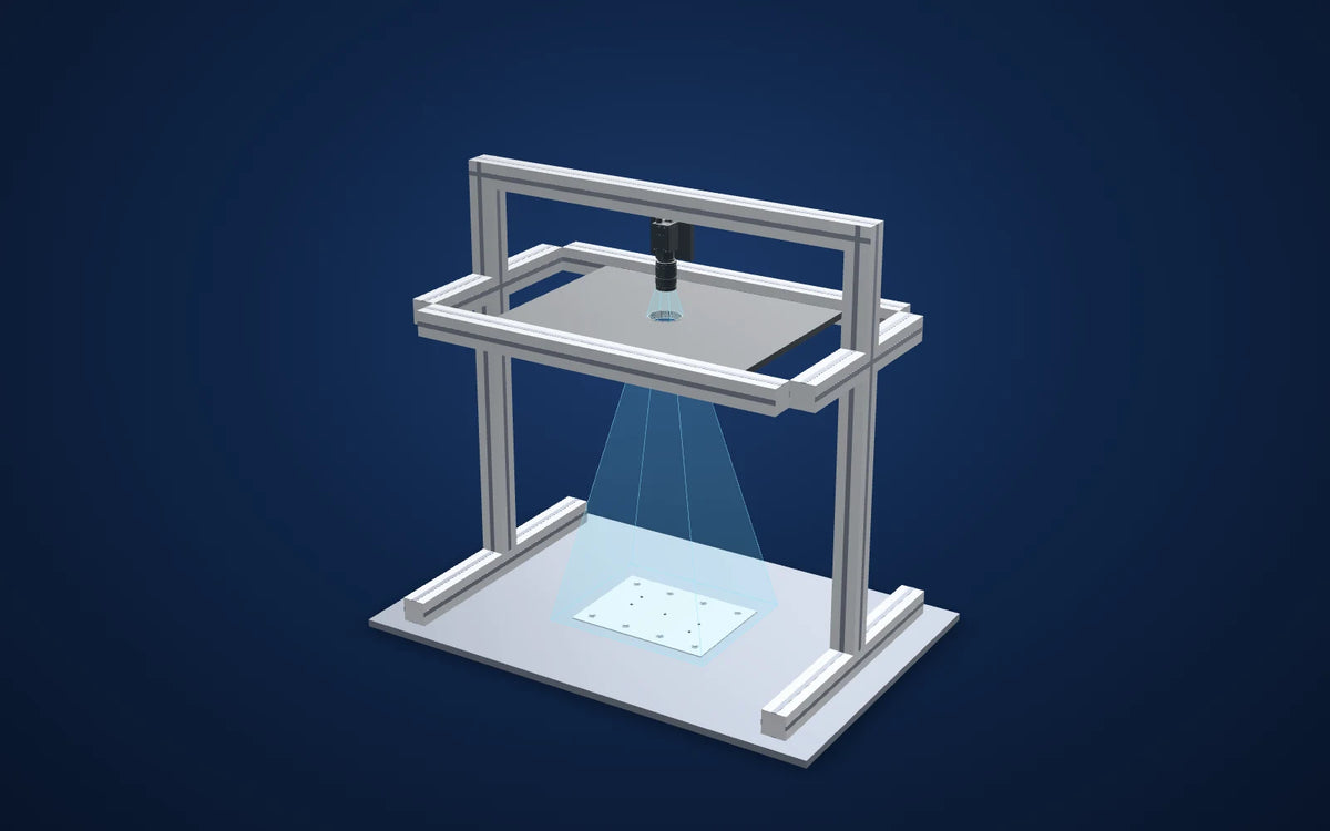 3D illustration of the inspection setup: Server-panel screw check