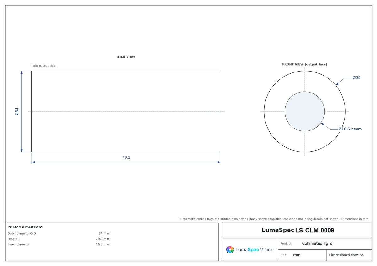 LS-CLM-0009 dimensions (mm)