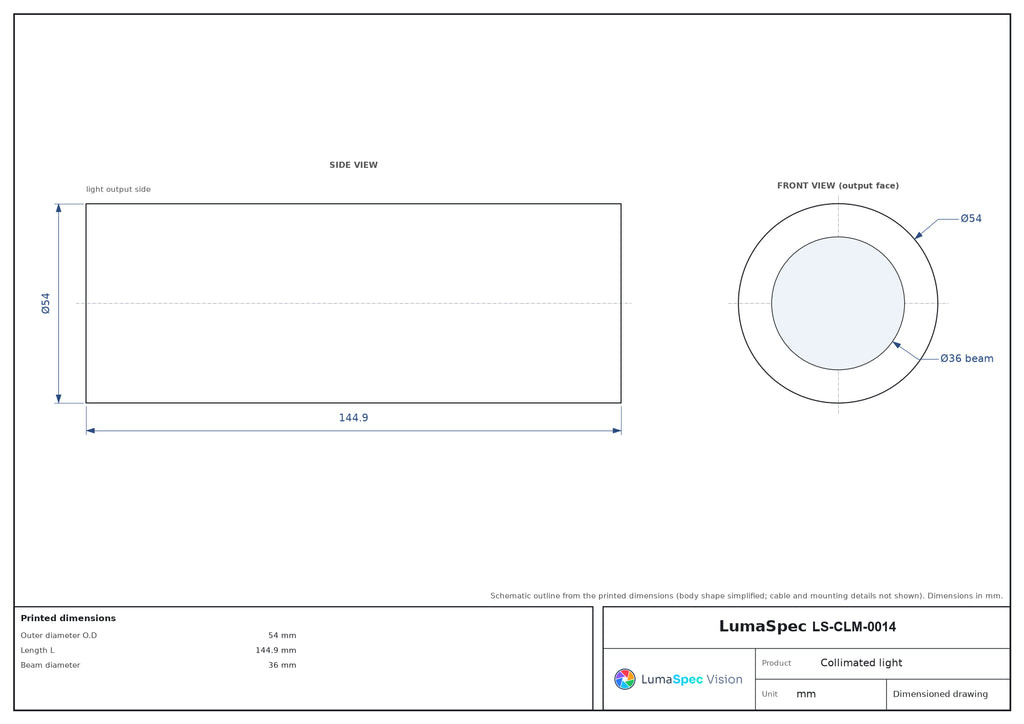 LS-CLM-0014 dimensions (mm)