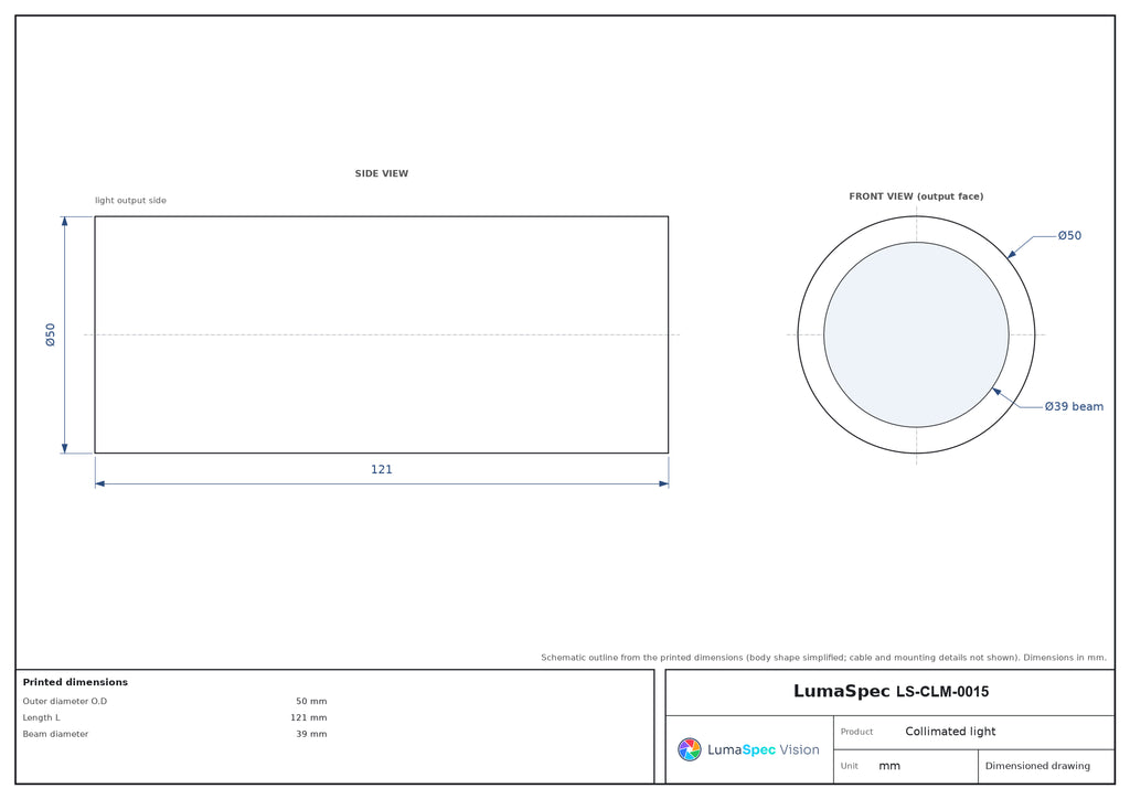 LS-CLM-0015 dimensions (mm)