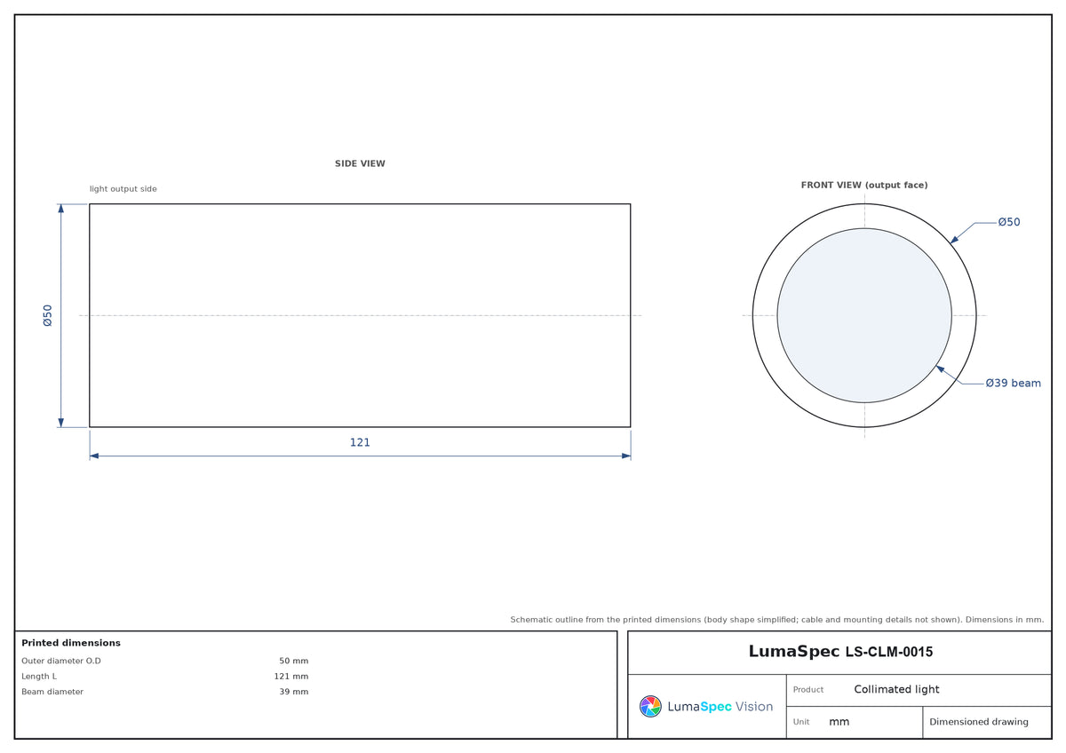 LS-CLM-0015 dimensions (mm)