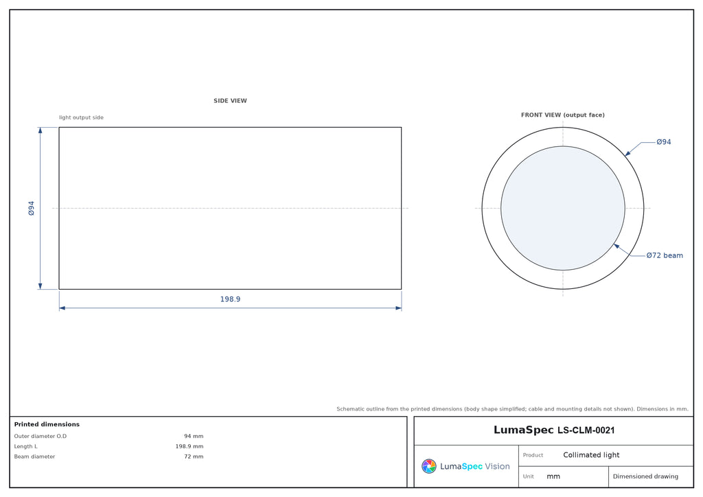 LS-CLM-0021 dimensions (mm)