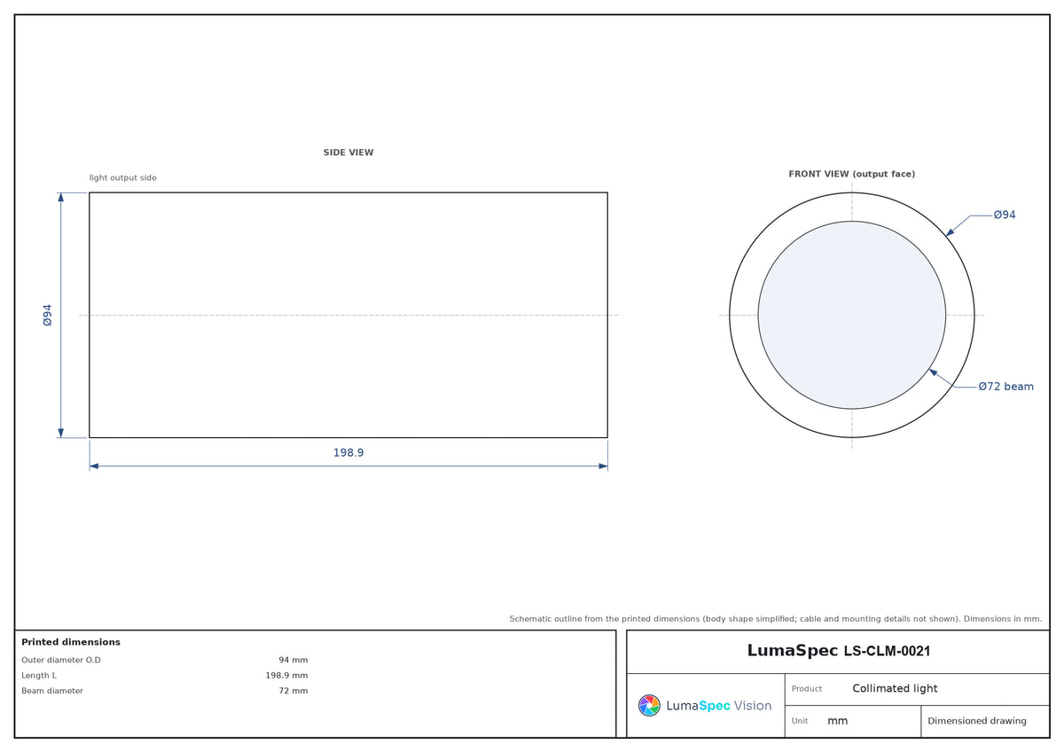 LS-CLM-0021 dimensions (mm)