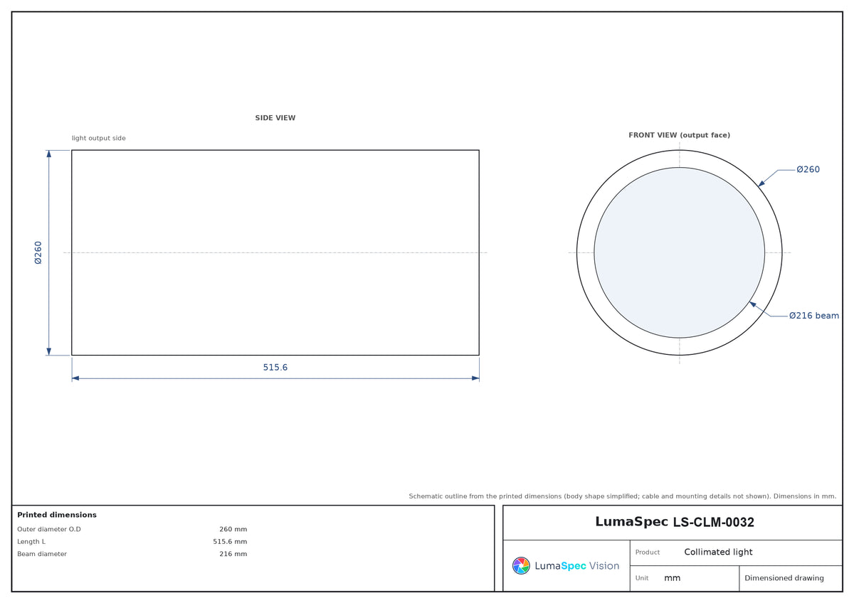 LS-CLM-0032 dimensions (mm)