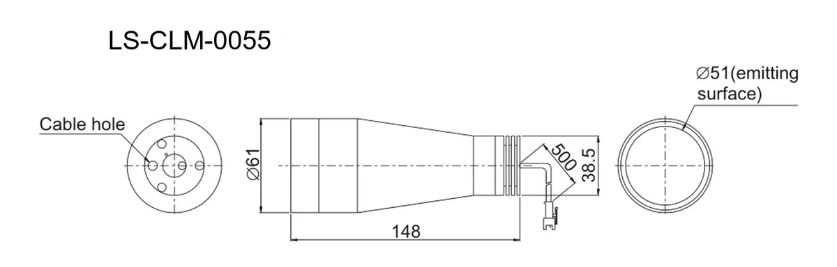 LS-CLM-0055 dimensions (mm)