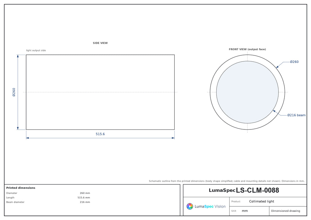 LS-CLM-0088 dimensions (mm)