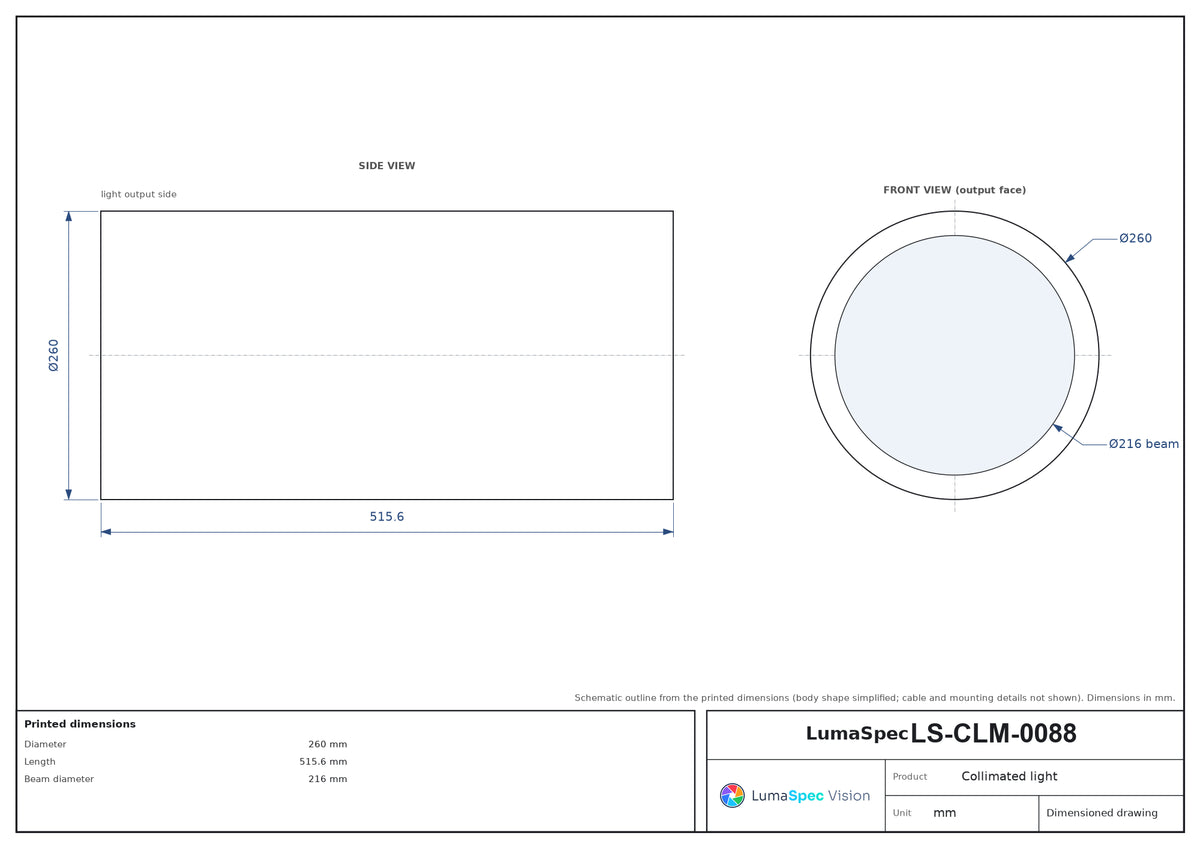 LS-CLM-0088 dimensions (mm)
