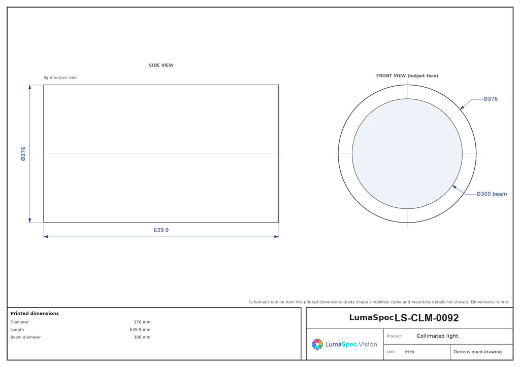 LS-CLM-0092 dimensions (mm)