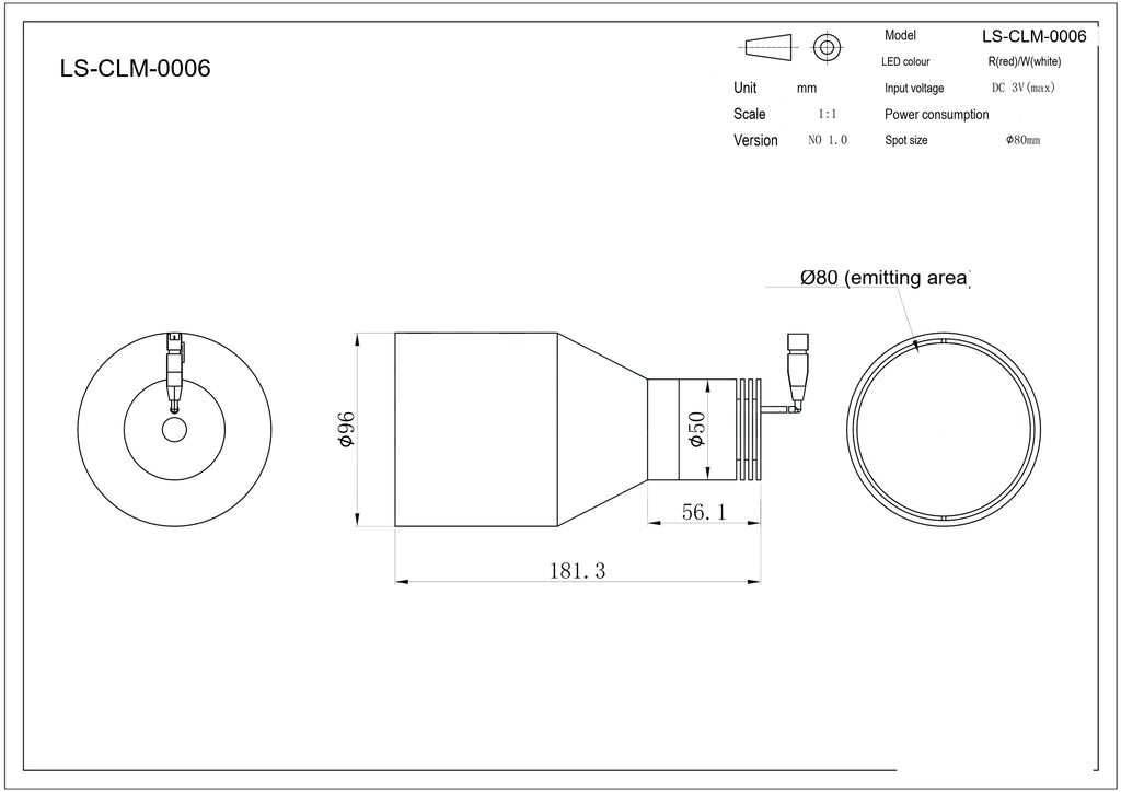 LS-CLM-0006 dimensions (mm)