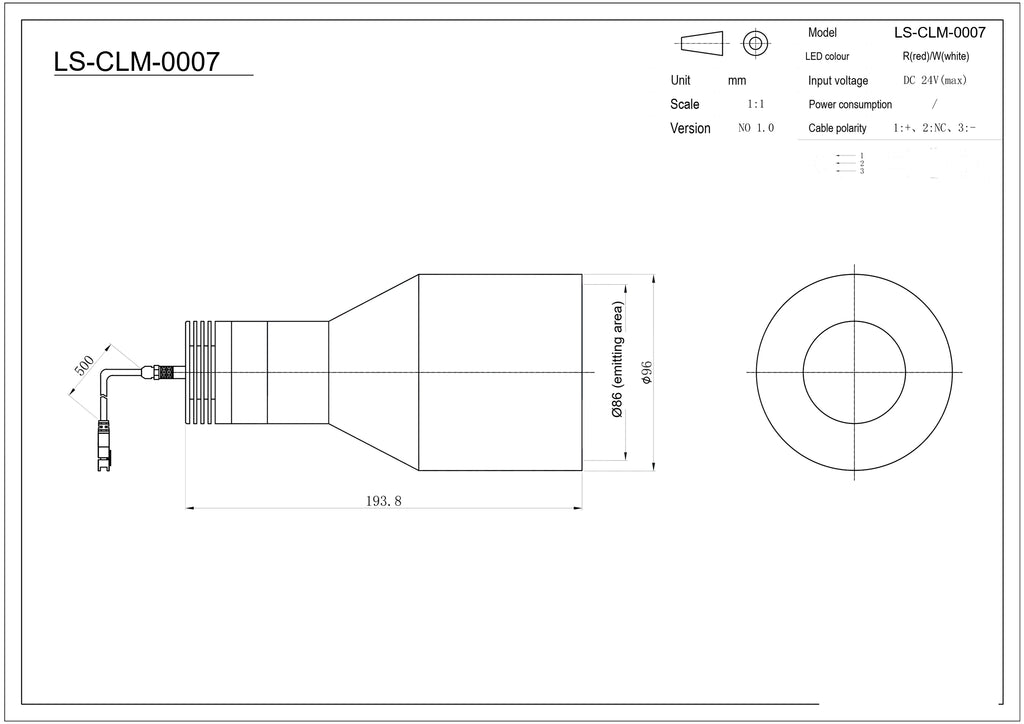 LS-CLM-0007 dimensions (mm)