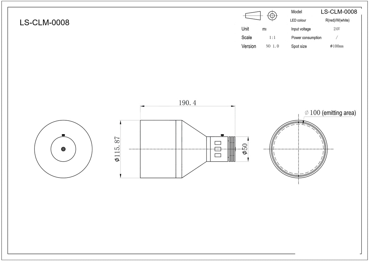 LS-CLM-0008 dimensions (mm)