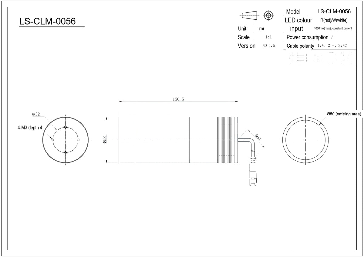 LS-CLM-0057 dimensions (mm)
