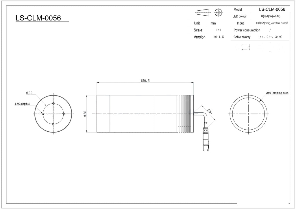 LS-CLM-0056 dimensions (mm)