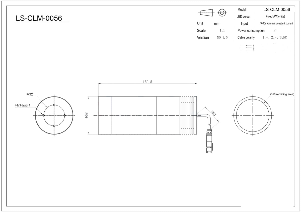 LS-CLM-0056 dimensions (mm)