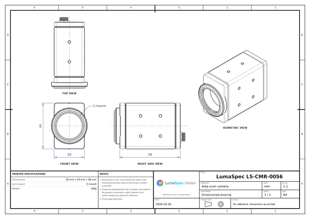 12.6 MP GigE area scan camera, XGS12000, 1" global shutter, 9 fps, Mono/Color