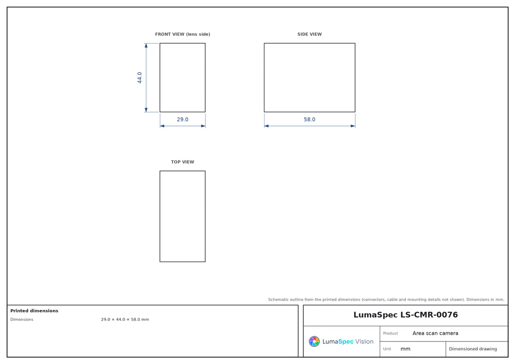 5 MP Camera Link area scan camera, IMX264, 2/3" global shutter, 37 fps