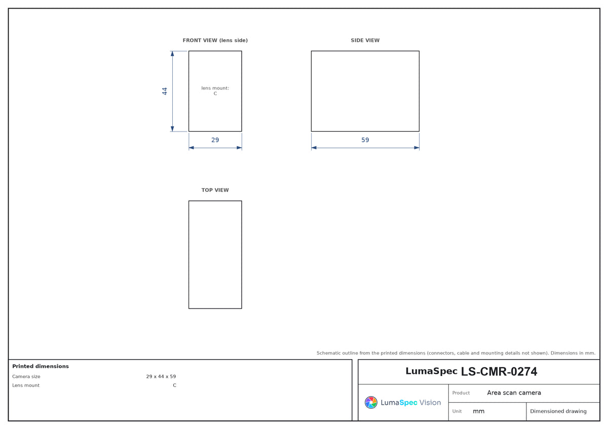 LS-CMR-0274 dimensions (mm)