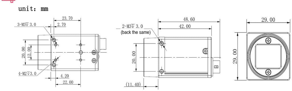 LS-CMR-0256 dimensions (mm)