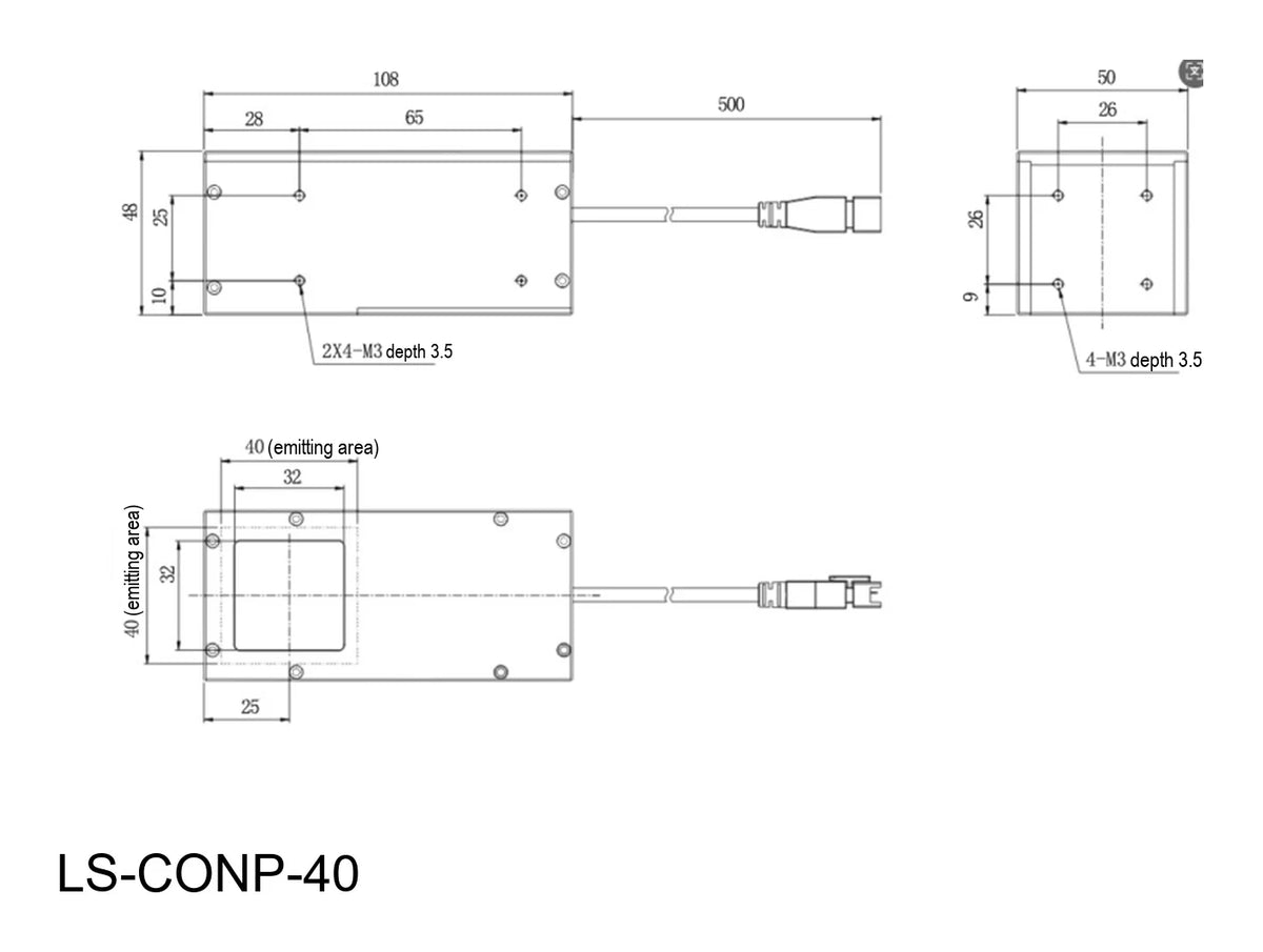 LS-CONP-40 dimensions (mm)