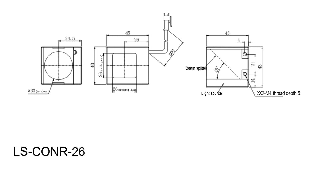 LS-CONR-26 dimensions (mm)