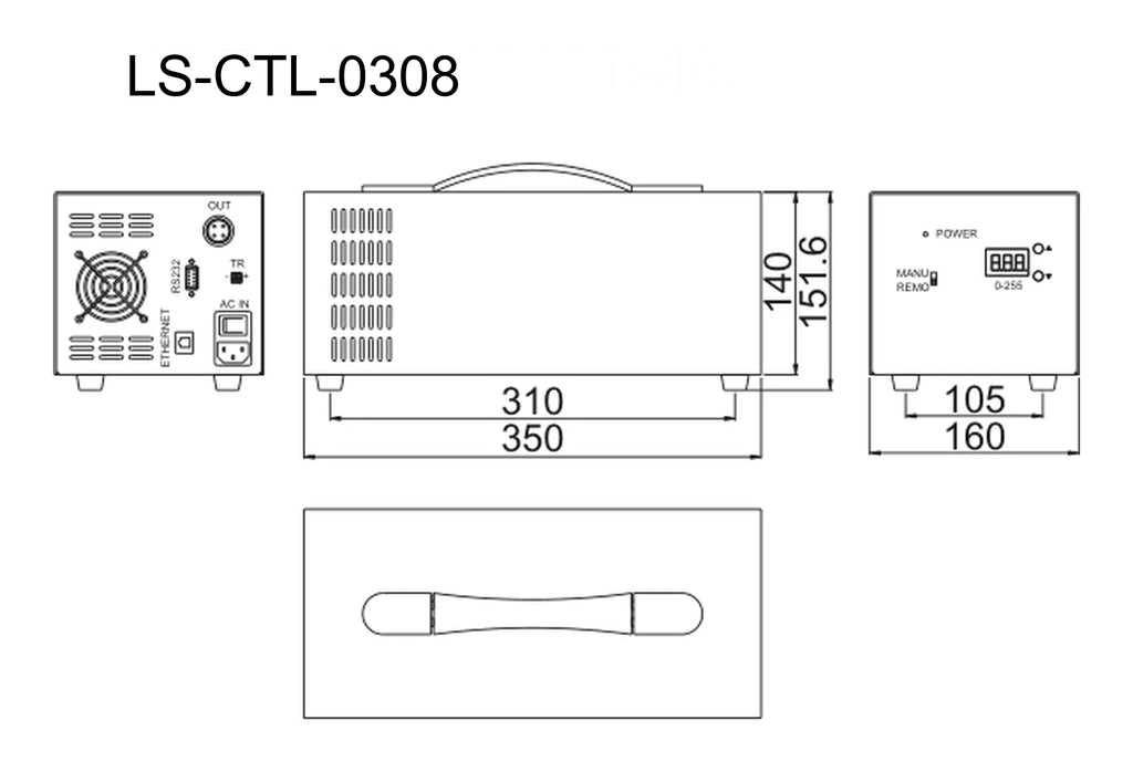 LS-CTL-0308 dimensions (mm)