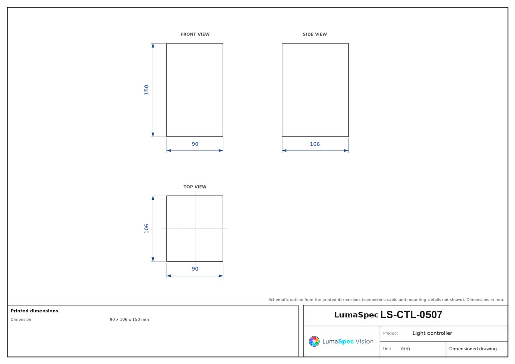 LS-CTL-0507 dimensions (mm)