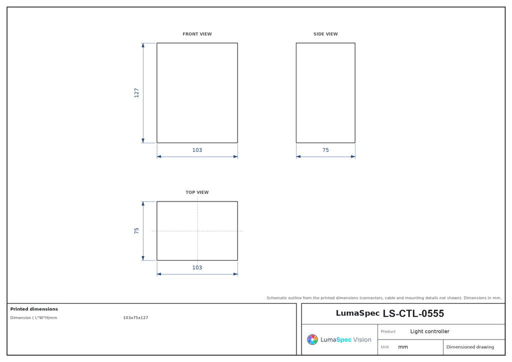 LS-CTL-0555 dimensions (mm)