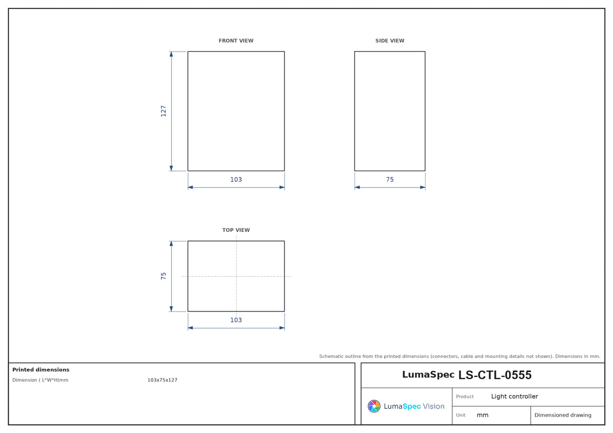 LS-CTL-0555 dimensions (mm)