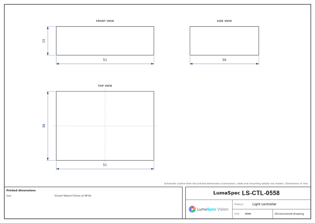 LS-CTL-0558 dimensions (mm)