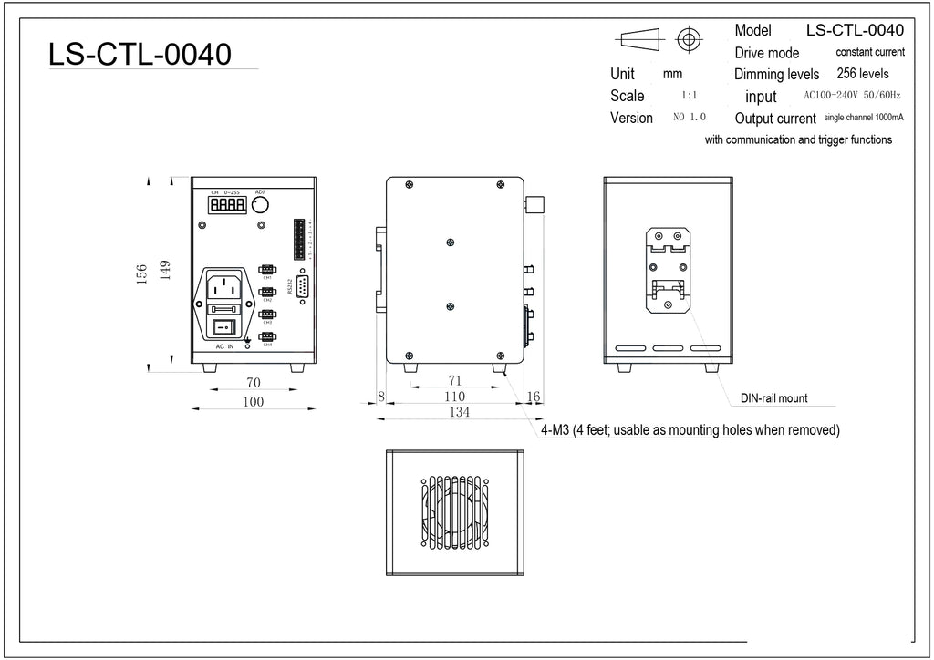 LS-CTL-0040 dimensions (mm)