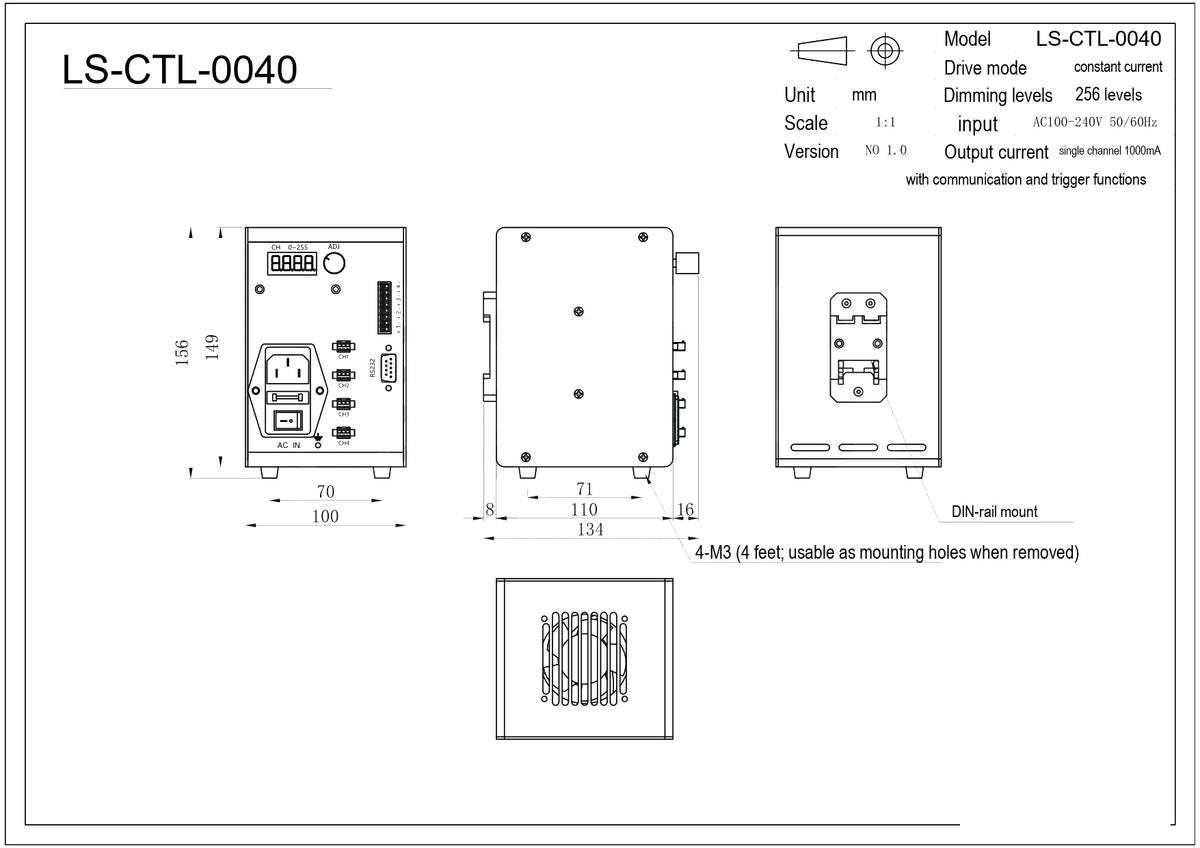 LS-CTL-0040 dimensions (mm)