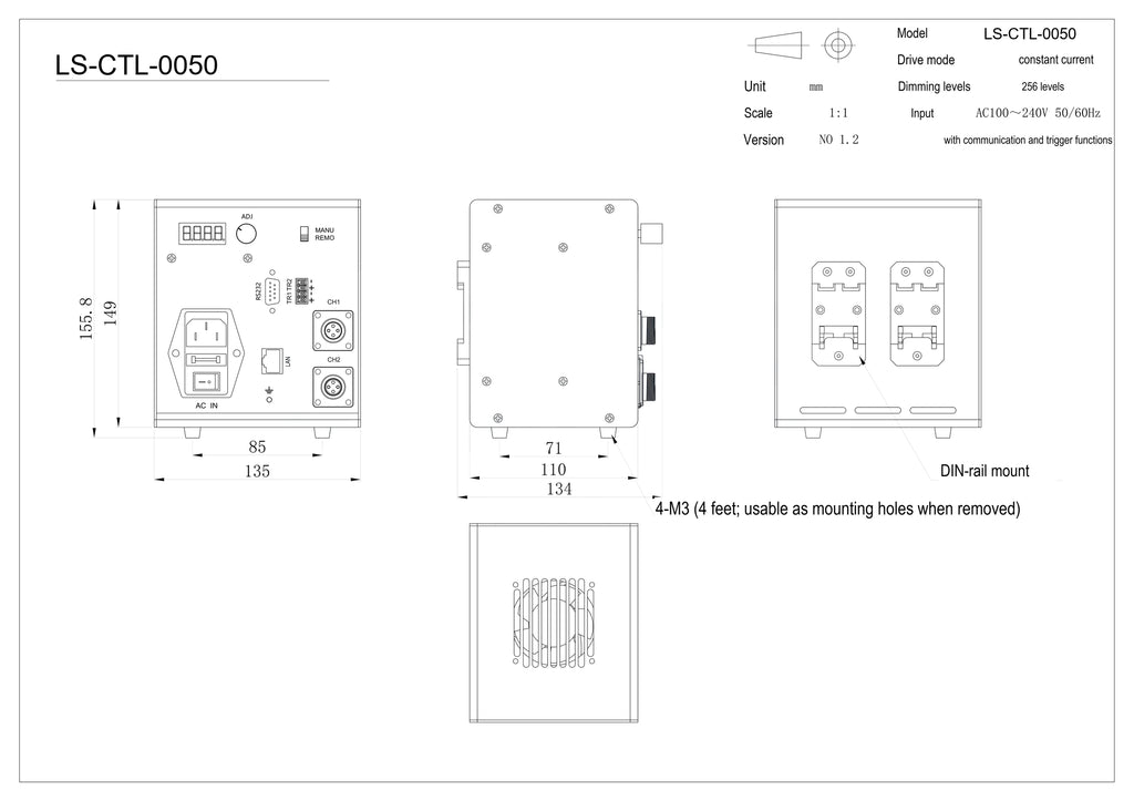 LS-CTL-0050 dimensions (mm)