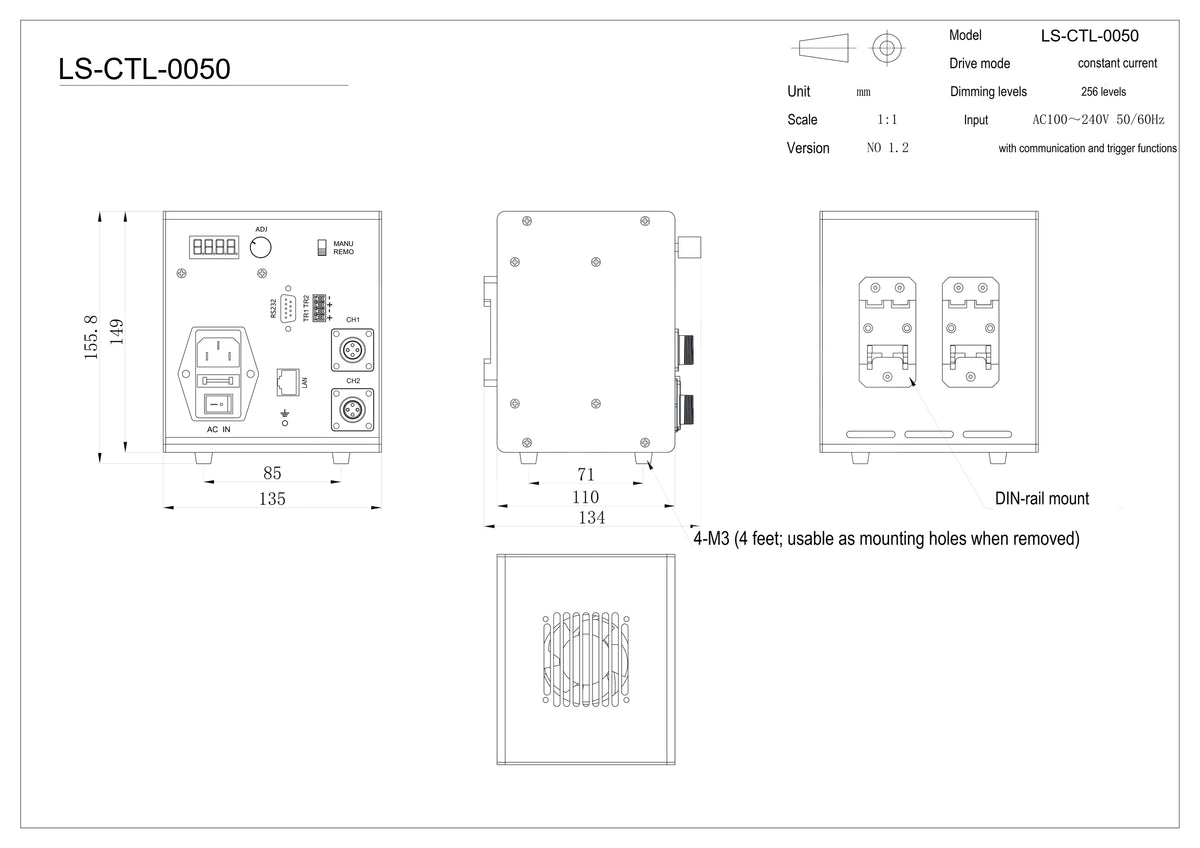 LS-CTL-0050 dimensions (mm)