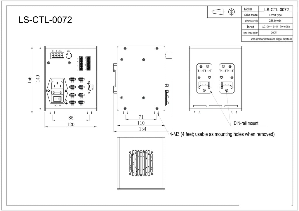 LS-CTL-0072 dimensions (mm)