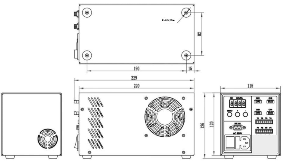 LS-CTL-0450 dimensions (mm)