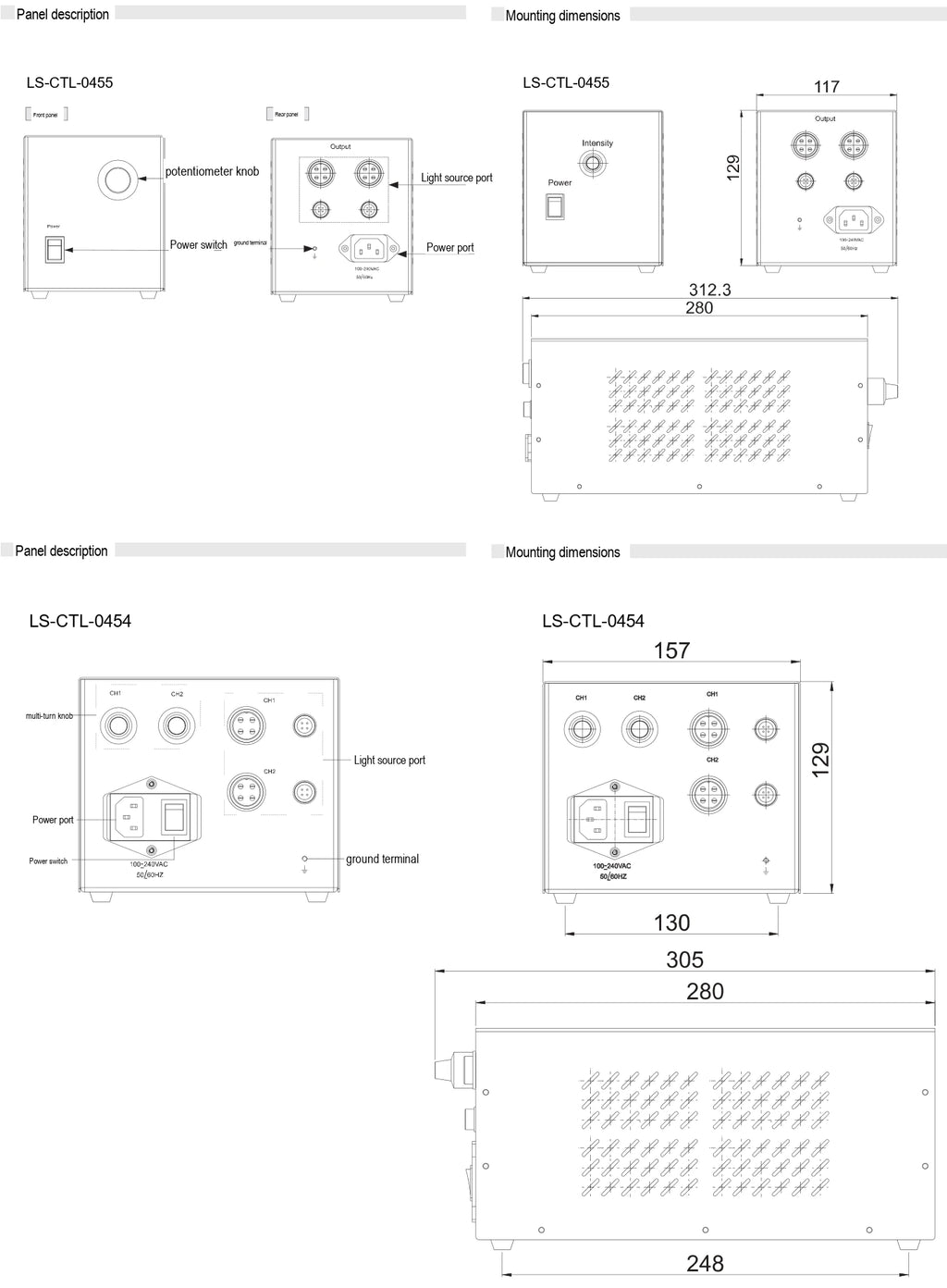 LS-CTL-0455 dimensions (mm)