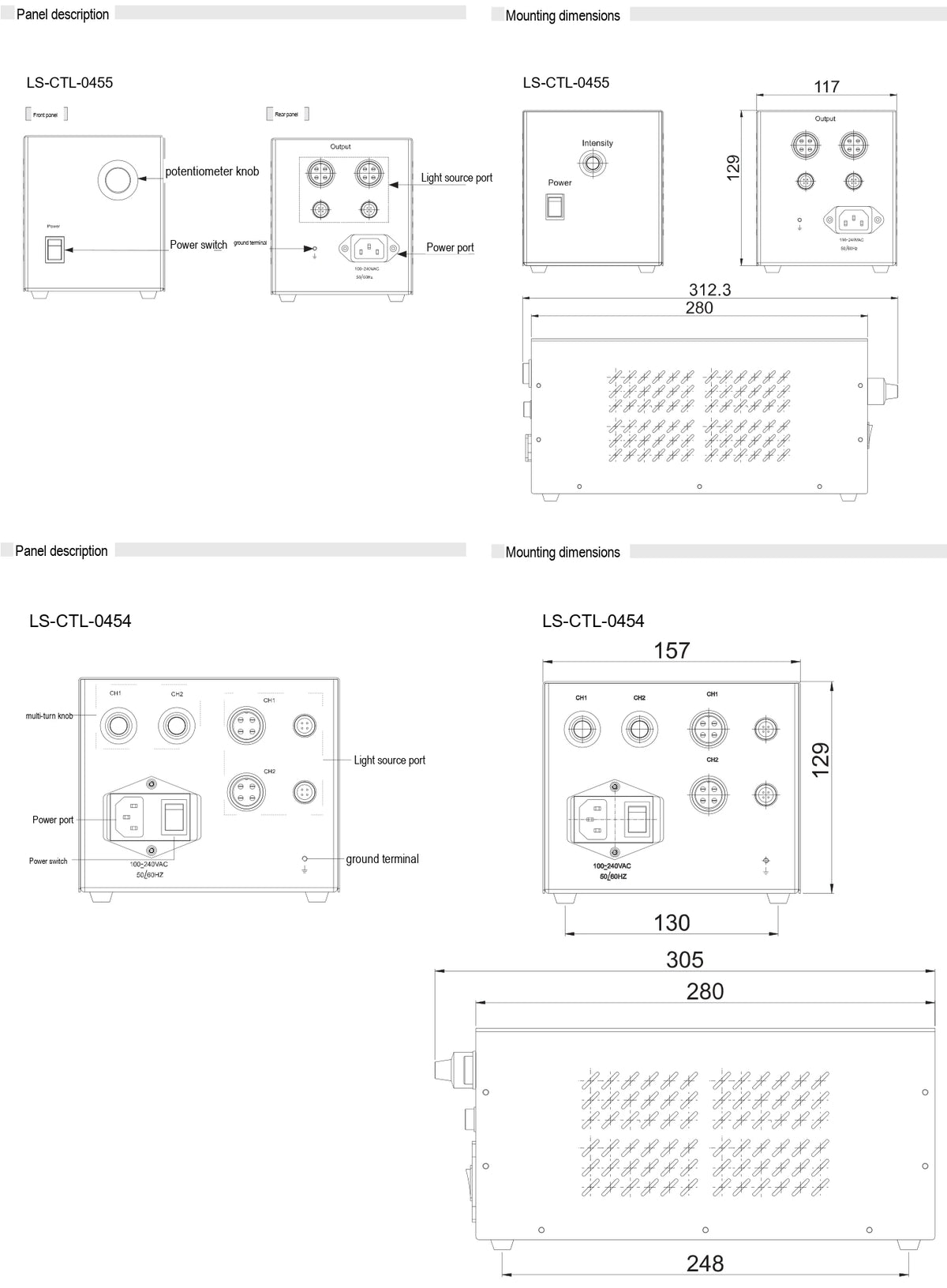 LS-CTL-0455 dimensions (mm)